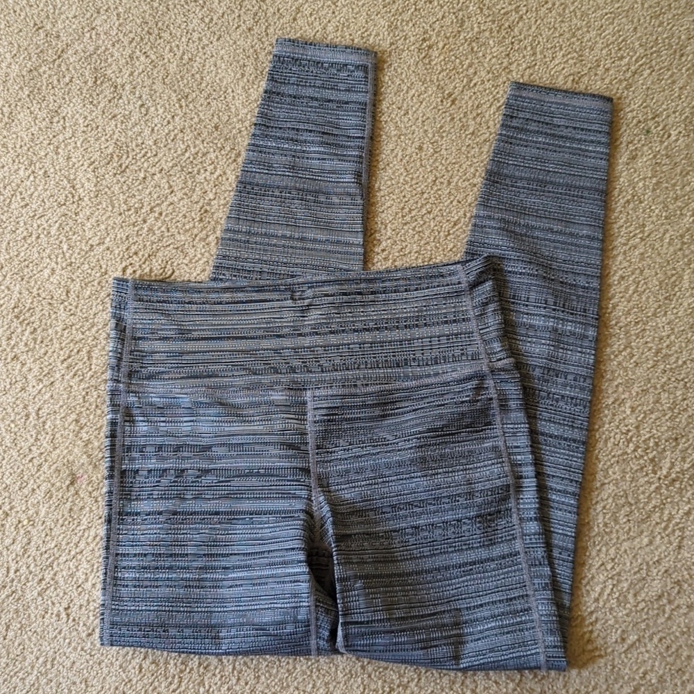 Athleta Gray Patterned Full Length Athletic Workout Leggings Size Medium